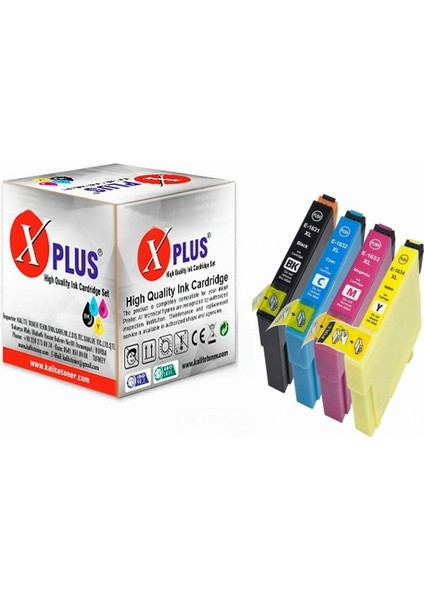 Xplus® Epson Stylus 16XL Uyumlu T1631XL 4 Renk Muadil Kartuş Takım