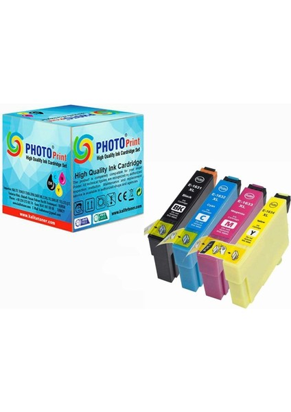 Photo Print® Epson Workforce WF-2010W Uyumlu 4 Renk Muadil Kartuş Seti