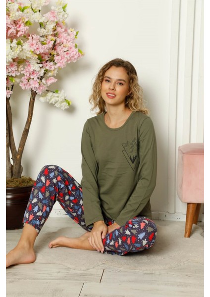 Kadın Penye Uzun Kol Pijama Takım 4101