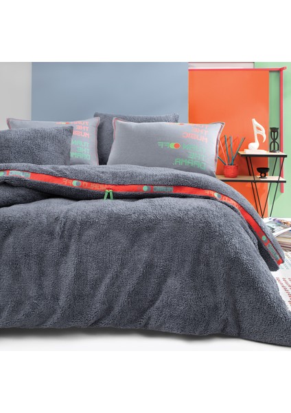 Coverme Music Çift Kişilik Battaniye Nevresim Takımı - Indigo