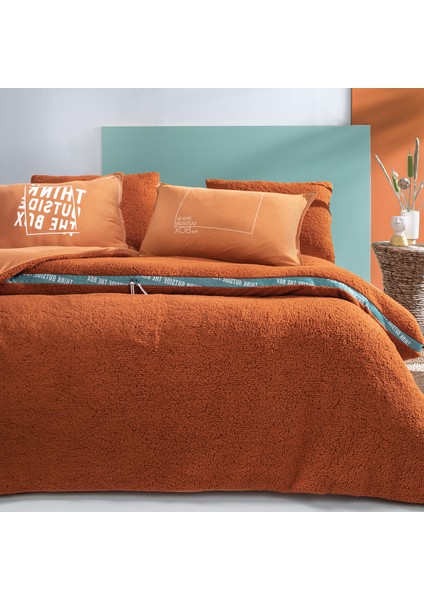 Bedding Coverme Box Çift Kişilik Battaniye Nevresim Takımı - Kiremit