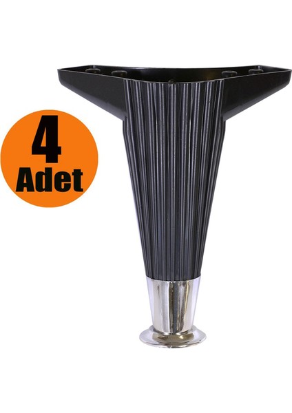 Mobilya Kanepe Masa Sehpa Ayağı Baza Ayak Siyah 15 cm (4 Adet)