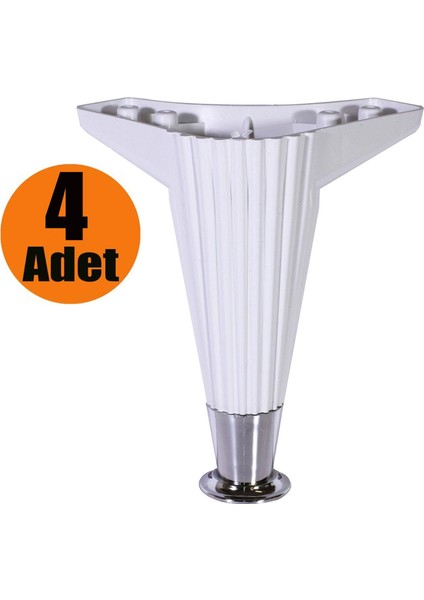 Mobilya Kanepe Masa Sehpa Ayağı Baza Ayak Beyaz 15 cm (4 Adet)