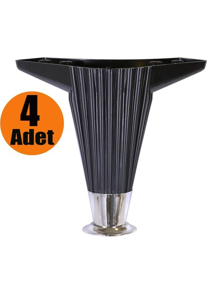 Mobilya Kanepe Masa Sehpa Ayağı Baza Ayak Siyah 12 cm (4 Adet)