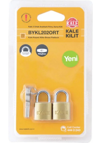 Kilit Ortak Anahtarlı Pirinç Asma Kilit 30 mm
