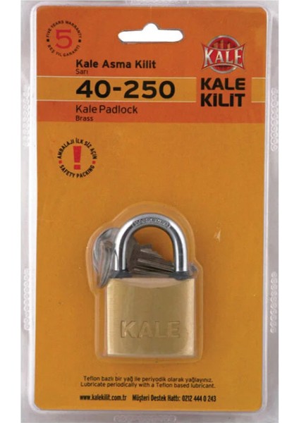 Kilit Pirinç Asma Kilit 40 mm KD-001/50-240