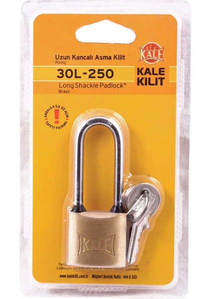 Kilit Pirinç Asma Kilit U Kanca 30 mm