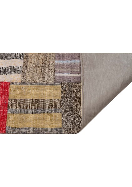 Eşsiz 100% Yün El Dokuma Patchwork Halı 146 x 182 cm 6114 modelleri