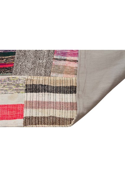 Gerçek El Dokuma Eskitme Patchwork Halı 198 x 241 cm 6151