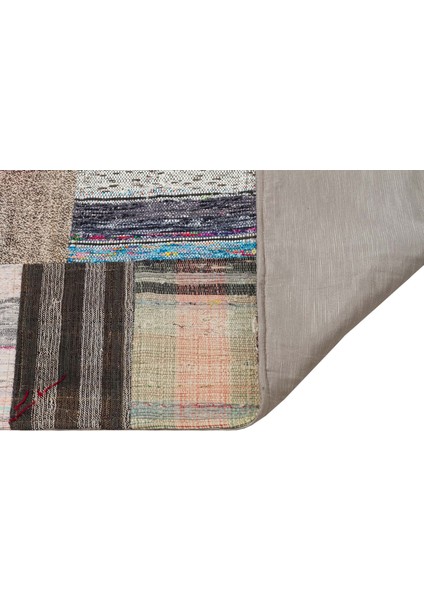 Klasik Modern Patchwork Eskitme El Dokuma Halı 141 x 197 cm 6162