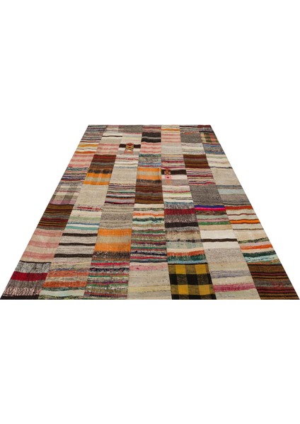 Eskitme Patchwork %100 El Dokuma Halı 202 x 300 cm 6166