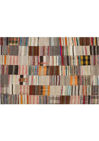 Eskitme Patchwork %100 El Dokuma Halı 202 x 300 cm 6166