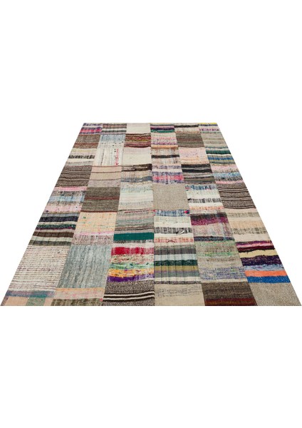 Eşsiz Anadolu Patchwork Eskitme El Dokuma Halı 169 x 230 cm 6170