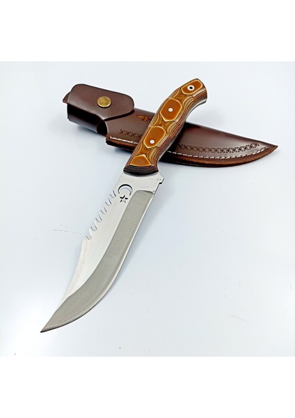 Verzalit Kabzeli Ay Yıldız Motifli Outdoor Bıçak ,bushcraft Av Bıçağı , Erkek Arkadaşa Kişiselleştirilebilir Hediye fiyatları