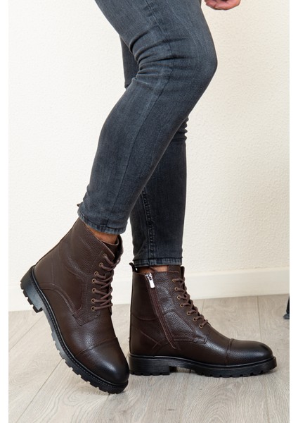 D402 Hakiki Deri Soğuk Geçirmez Kışlık Erkek Bot Kauçuk Taban fiyatları