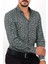 Slim Fit Desenli Yeşil Renk Erkek Gömlek 3