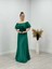 Volanlı Elbise - Zümrüt Yeşil 1