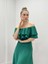 Volanlı Elbise - Zümrüt Yeşil 4