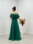 Volanlı Elbise - Zümrüt Yeşil 5