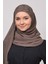 Nervür Boncuklu Pileli Pratik Şifon Tesettür Şal-Vizon 1