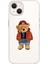 iPhone 14 Uyumlu Teddy Bear Desenli Şeffaf Silikonlu Telefon Kılıfı 1