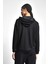 Siyah Kadın Fermuarlı Kapüşonlu Sweatshirt 22N-2123 4