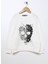 Baskılı Kız Çocuk Ekru Sweatshirt Prg-03 1