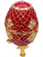Faberge Yumurta Swarovski Taşlı Lüks Mücevher Kutusu Kırmızı 10CM 1