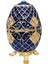 Faberge Yumurta Swarovski Taşlı Lüks Mücevher Kutusu Mavi 10CM 1