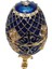 Faberge Yumurta Swarovski Taşlı Lüks Mücevher Kutusu Mavi 10CM 2
