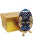 Faberge Yumurta Swarovski Taşlı Lüks Mücevher Kutusu Mavi 10CM 3