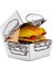 Hamburger Desenli Unisex Renkli Çorap 2 Çift 2