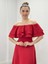 Volanlı Elbise - Kırmızı 4