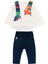 Kız Bebek Sweatshirt Pantolon Set Beyaz 1