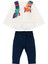 Kız Bebek Sweatshirt Pantolon Set Beyaz 2