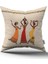 Çift Taraflı Krem Etnik Afrika Kadın Figürlü Dijital Baskılı Kırlent Yastık Kılıfı -CGH1258-CT 1