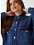 Gömlek Yaka Düz Kadın Denim Gömlek 231 Lcf 141001 Alıce 1 Denım 4