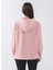 Kapüşon Yaka Düz Pembe Kadın Sweatshirt 22K0373K1 5