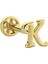 Altın Piercing -K- Harf 14 Ayar Tragus 2
