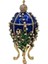 Dünyadan Hediyeler Faberge Yumurta Swarovski Taşlı Lüks Mücevher Kutusu Mavi 14 cm 1