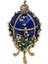 Dünyadan Hediyeler Faberge Yumurta Swarovski Taşlı Lüks Mücevher Kutusu Mavi 14 cm 2