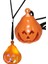 2 Adet Işıklı Pilli LED Işıklı Gülen Yüz Balkabağı Halloween Kolyesi 8 cm 1