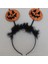 Yetişkin Çocuk Uyumlu Otrişli Halloween Tacı Simli Gülen Balkabağı Şekilli Taç Turuncu Renk 1