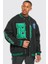 Oversize Siyah Bomber Kolej Ceket B 2