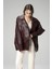 WM019 Oversize Biker Deri Kadın Mont 5
