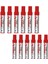 Kırmızı Permanent Markör Marker Kesik Uçlu Koli Kalemi Kırmızı 10 mm MR-6010 12 Adet 1