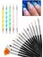 Nail Art 20 Parça Tırnak Süsleme Desen Fırça 15'li ve Dot Kalem Seti 5'li 1