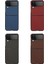 Samsung Galaxy Z Flip 4 Karbon Fiber Doku İçin Şok Geçirmez Koruyucu Telefon Kasası - Kırmızı (Yurt Dışından) 3