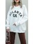 Kadın Baskılı Sweatshirt Ekru 1