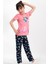 1769 Kısa Kollu Kız Çocuk Pijama Takımı 3